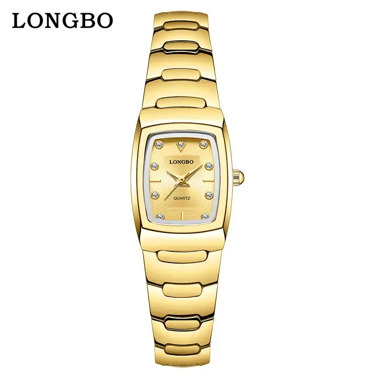 Longbo Gold Silver Quartz Couple Watch with Calendar - Image 12