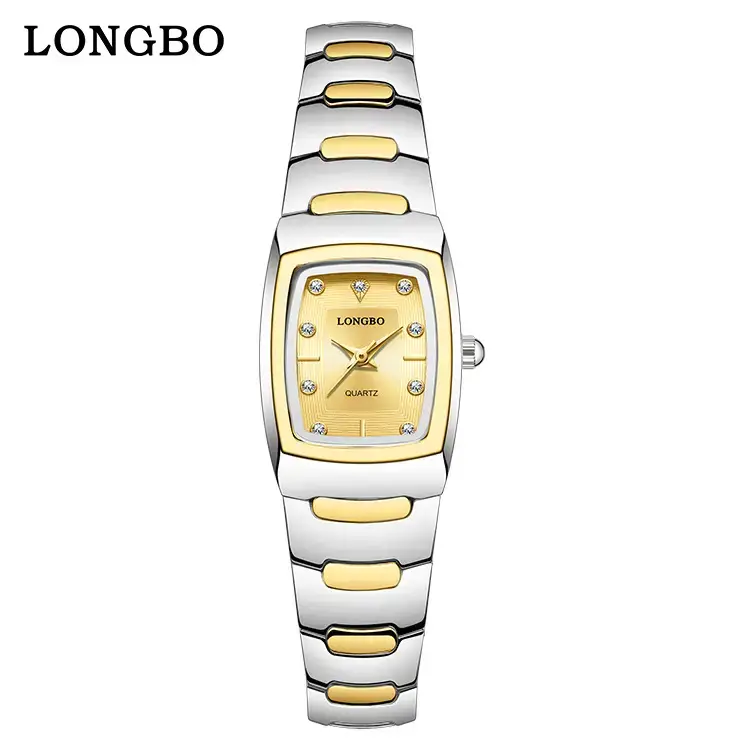 Longbo Gold Silver Quartz Couple Watch with Calendar - Image 15