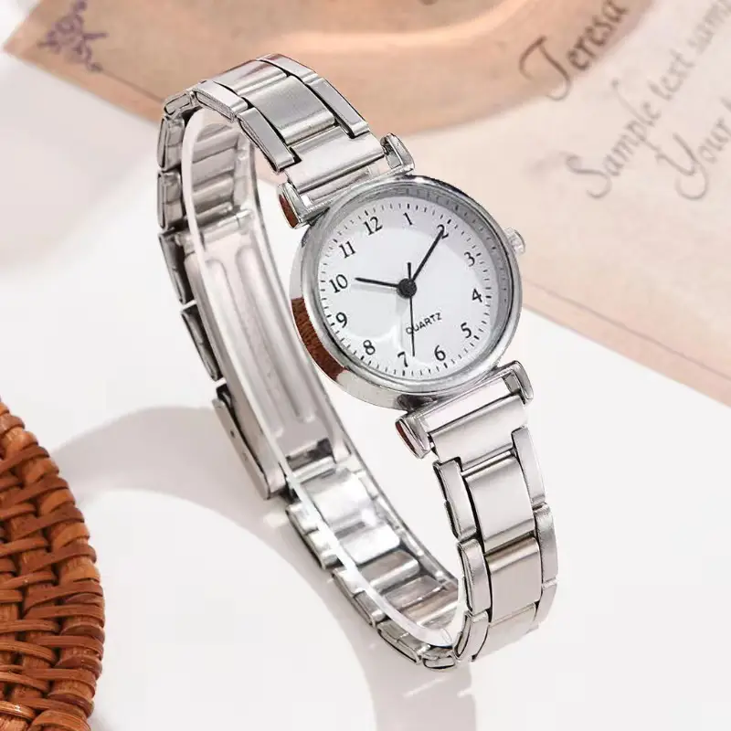 Cross-border Hot Sale New Style silver Elegant Bamboo Chain Watch Women High School Students Simple Fashion Light Luxury Small Dial