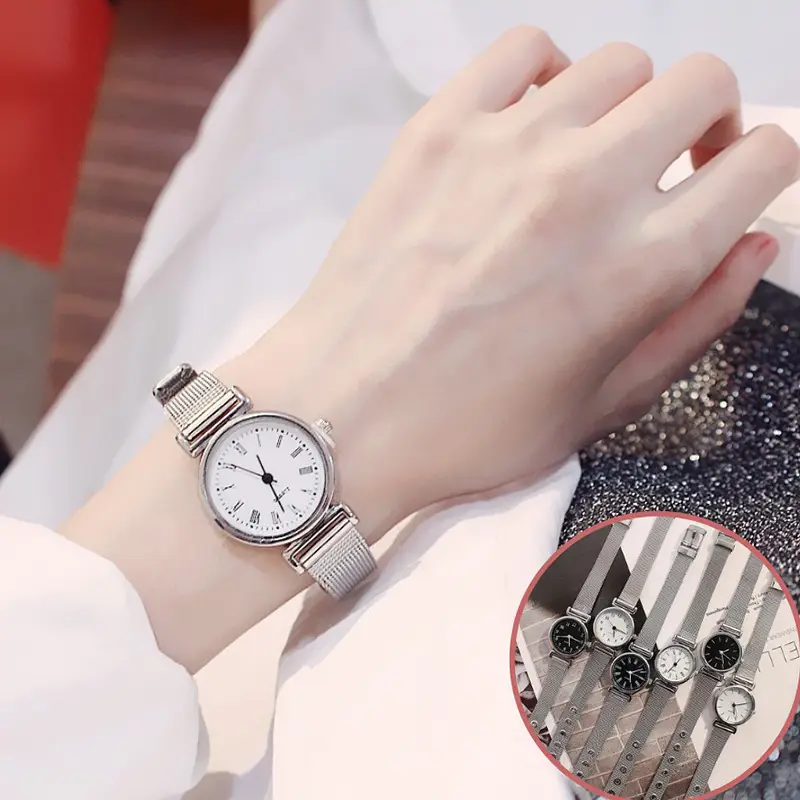 Cross-border Hot Sale New Style silver Elegant Bamboo Chain Watch Women High School Students Simple Fashion Light Luxury Small Dial — feature 1
