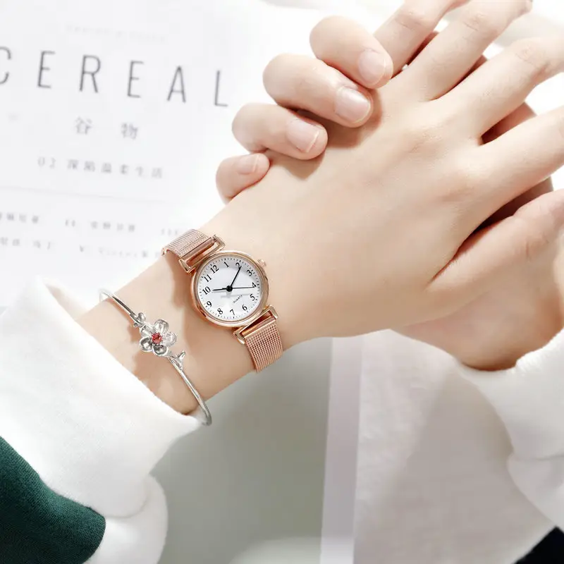 Cross-border Hot Sale New Style silver Elegant Bamboo Chain Watch Women High School Students Simple Fashion Light Luxury Small Dial — feature 2