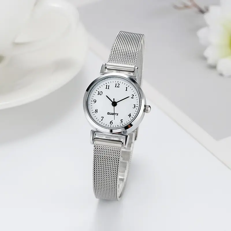 Cross-border Hot Sale New Style silver Elegant Bamboo Chain Watch Women High School Students Simple Fashion Light Luxury Small Dial