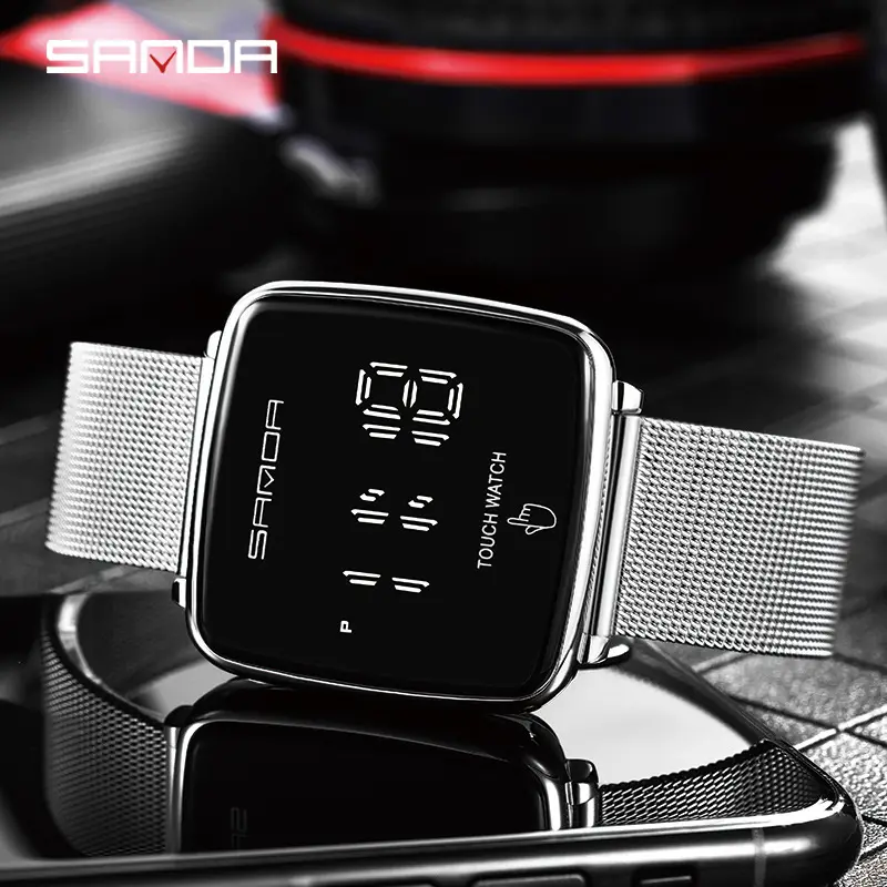 Sanda Touch Screen Watch with Gold Mesh Strap - Image 4