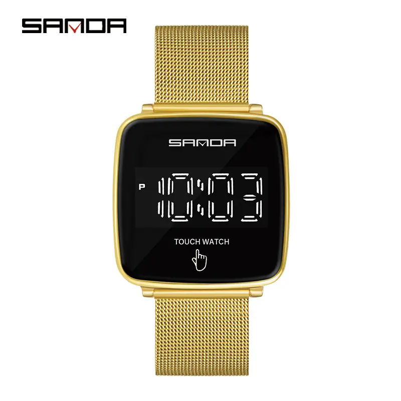 Sanda Touch Screen Watch with Gold Mesh Strap - Image 7