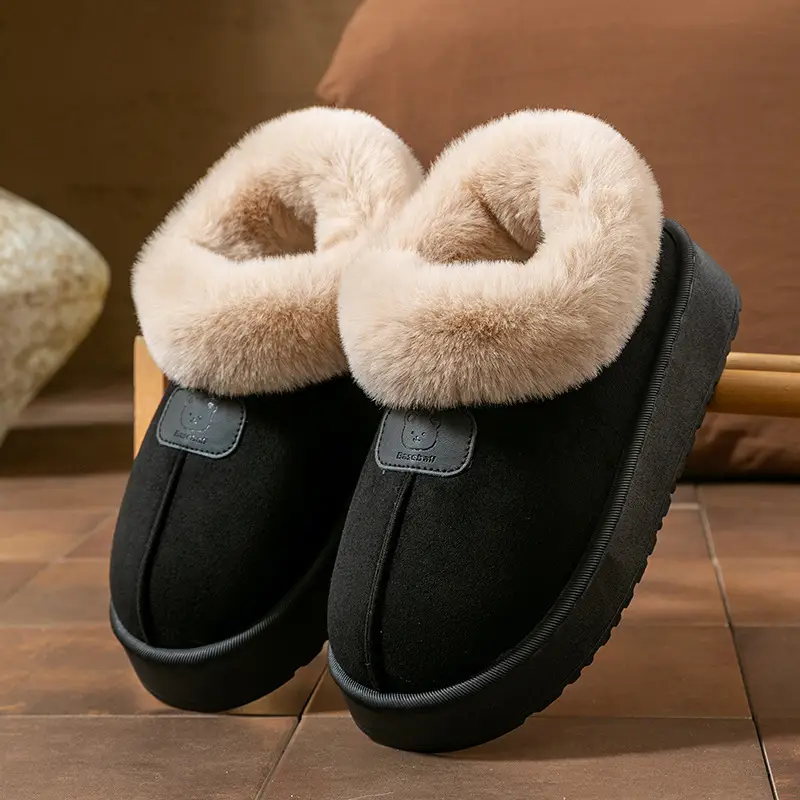 Cotton Slippers Women's Winter Indoor Wear-resistant Soft Bottom Warm Household Couple's Home Autumn and Winter New Cotton Slippers for Men - Image 3