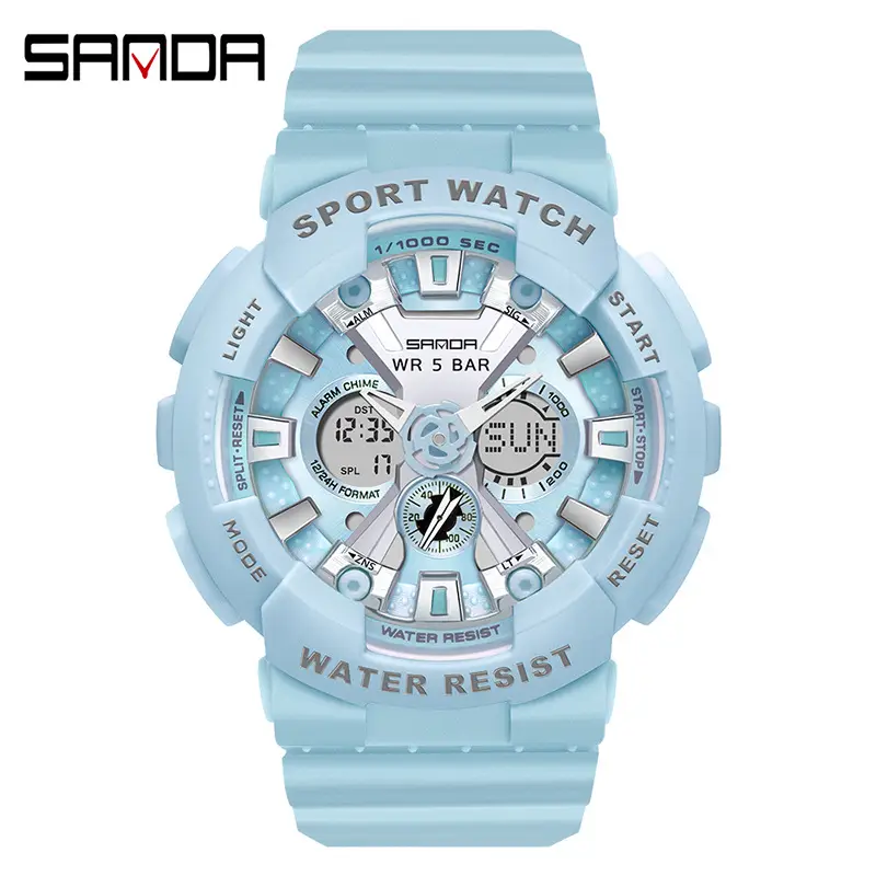 Sanda Gold Water Resistant Sport Watch for Men Women