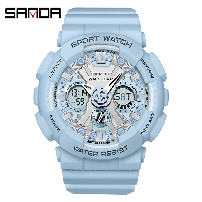 Sanda Gold Water Resistant Sport Watch for Men Women