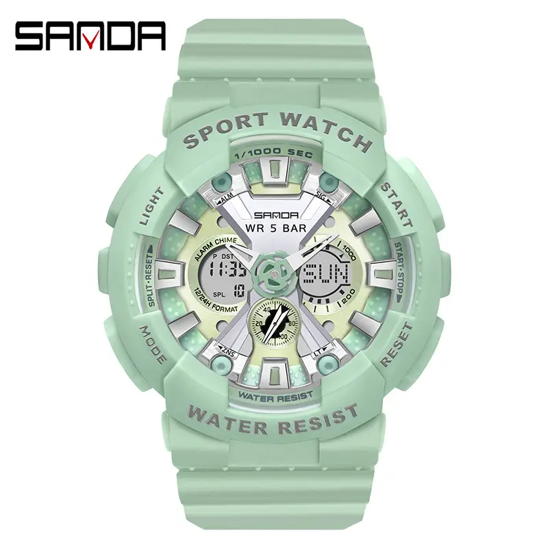 Sanda Gold Water Resistant Sport Watch for Men Women