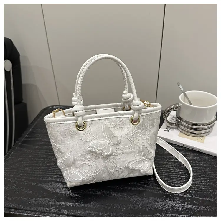 Sweet Lace Butterfly Shoulder Bag Pink White — feature 15