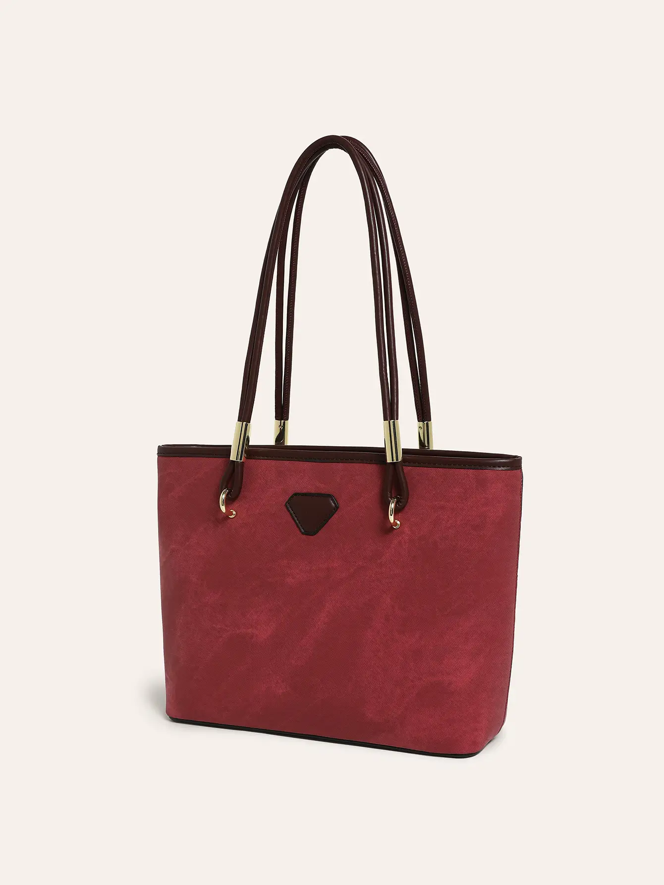 Red Women's Shoulder Bag with Heart Detail - Image 3