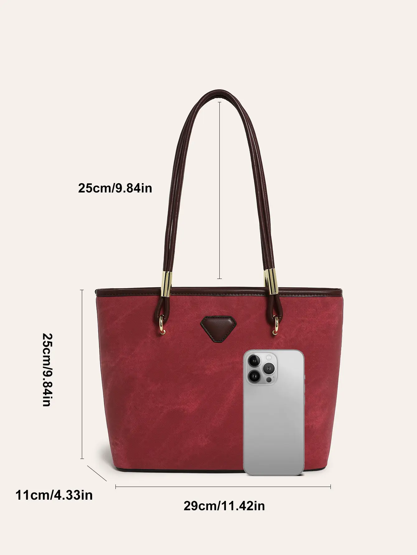 Red Women's Shoulder Bag with Heart Detail — feature 1