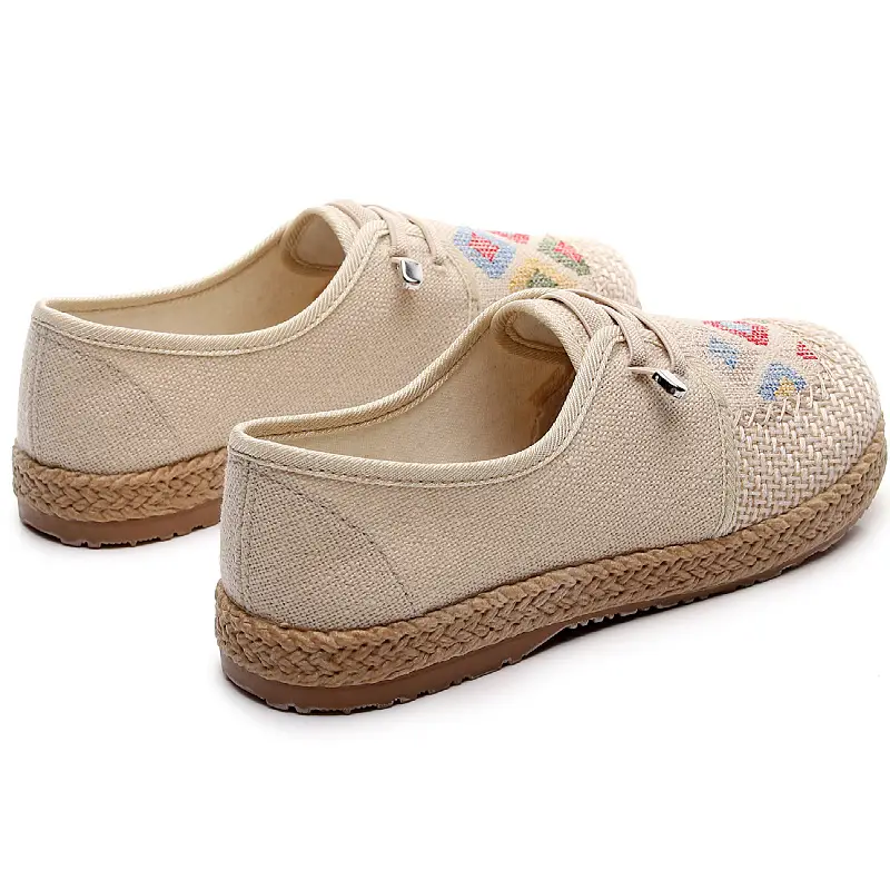 New Old Beijing Cloth Shoes Ethnic Style Breathable Flat Soft Bottom Casual Middle-aged and Elderly Mother Non-slip Slip-on Shoes — feature 9