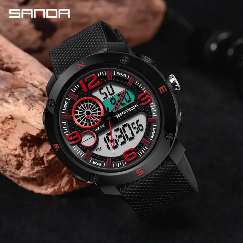 Sanda Men's Gold Digital Watch with 50 Hours Display - Image 6