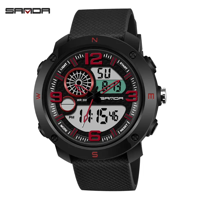 Sanda Men's Gold Digital Watch with 50 Hours Display - Image 2