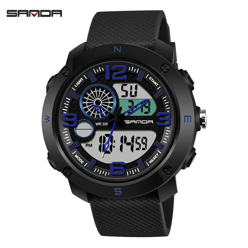 Sanda Men's Gold Digital Watch with 50 Hours Display - Image 3