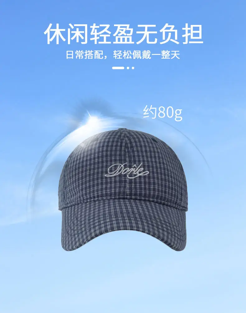 Pure Cotton Houndstooth Hat for Women Spring Summer — feature 12