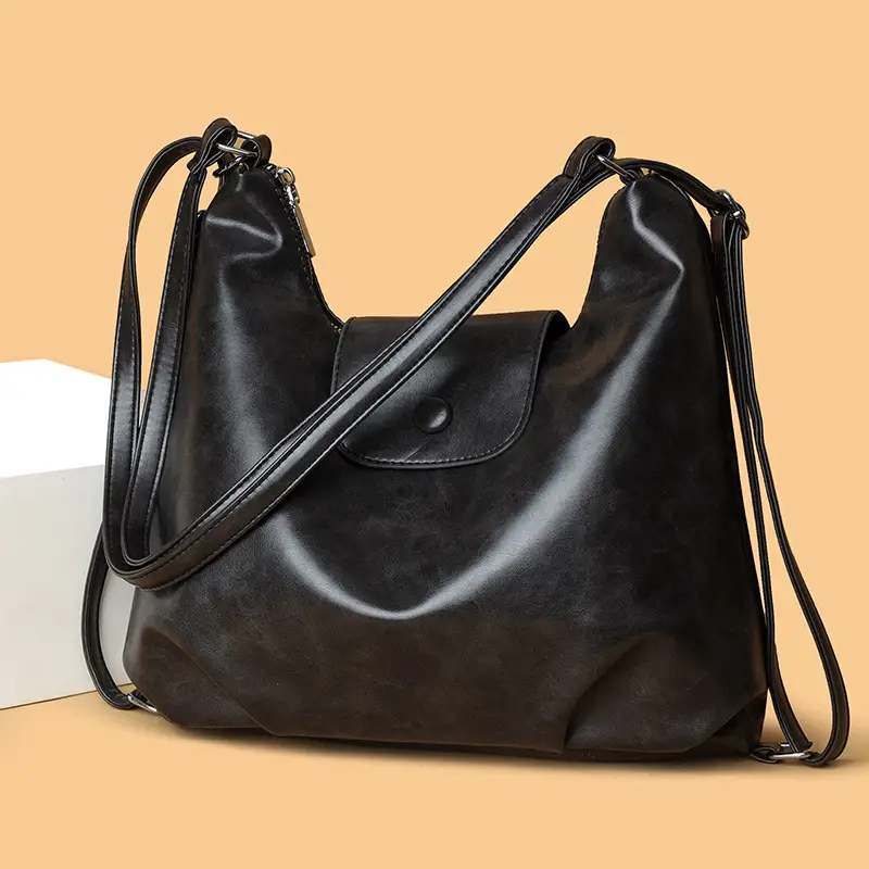 Black Leather Tote Bag for Women 2025 New Spring Commuter - Image 4