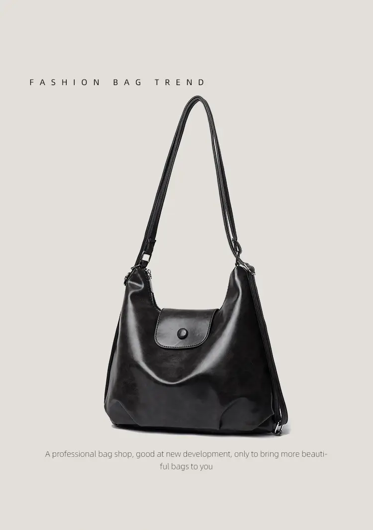 Black Leather Tote Bag for Women 2025 New Spring Commuter — feature 12