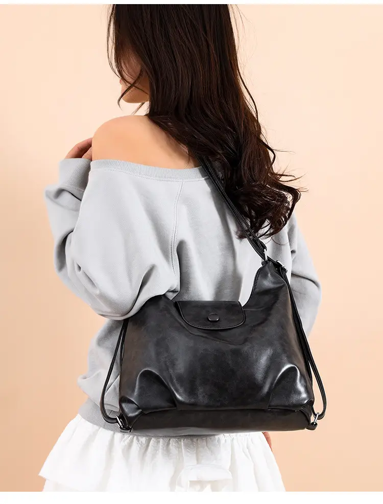 Black Leather Tote Bag for Women 2025 New Spring Commuter — feature 29