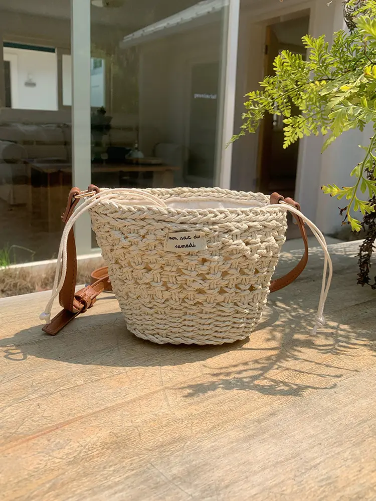 Women Straw Woven Mini Shoulder Bag 2025 Summer - Image 4