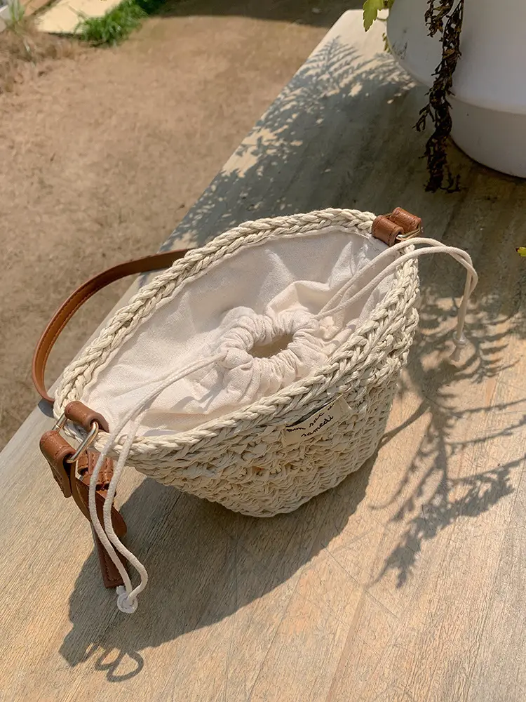 Women Straw Woven Mini Shoulder Bag 2025 Summer - Image 5