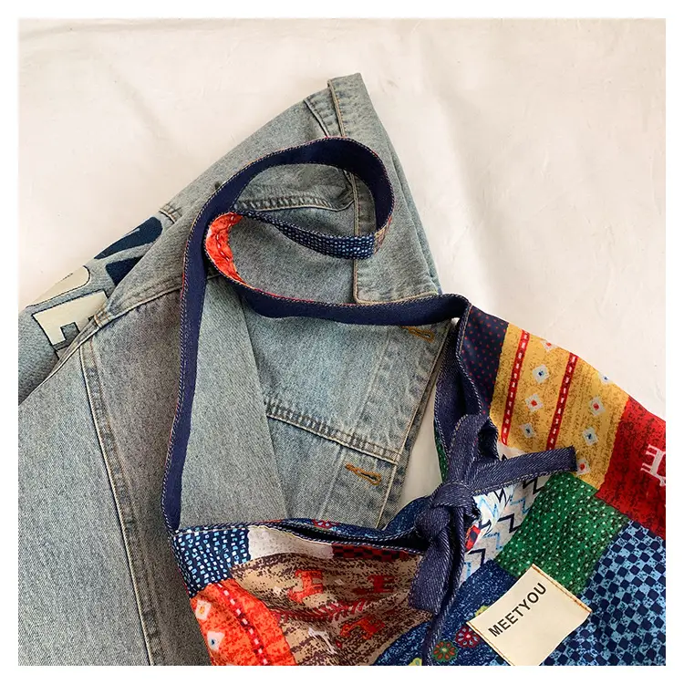 Vintage Patchwork Shoulder Bag Bohemian Style Large Capacity — feature 9