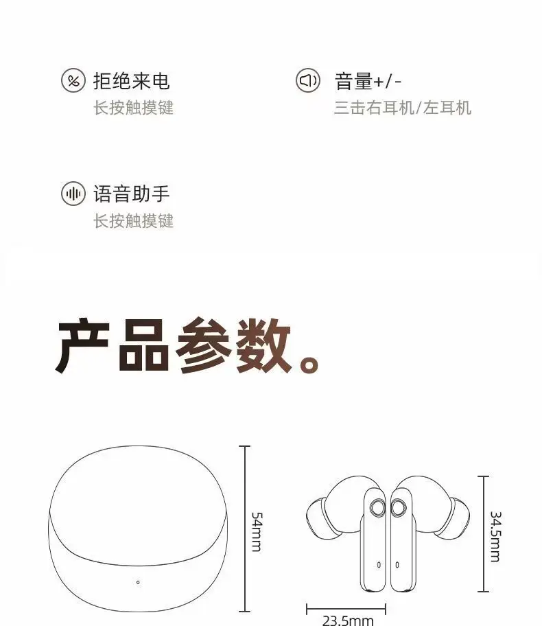 Cross-border S12 wireless in-ear bluetooth headset white — feature 23