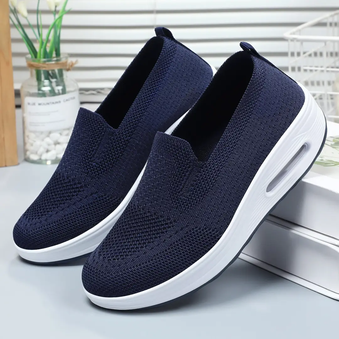 Women's Spring Shoes, Cross-Border Casual Shoes, Fly-Knit Breathable Single Shoes, Soft-Soled Air-Cushion Height-Increasing Shoes, Mesh Comfortable Women's Shoes - Image 8
