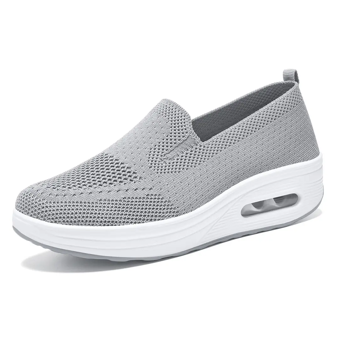 Women's Spring Shoes, Cross-Border Casual Shoes, Fly-Knit Breathable Single Shoes, Soft-Soled Air-Cushion Height-Increasing Shoes, Mesh Comfortable Women's Shoes - Image 10