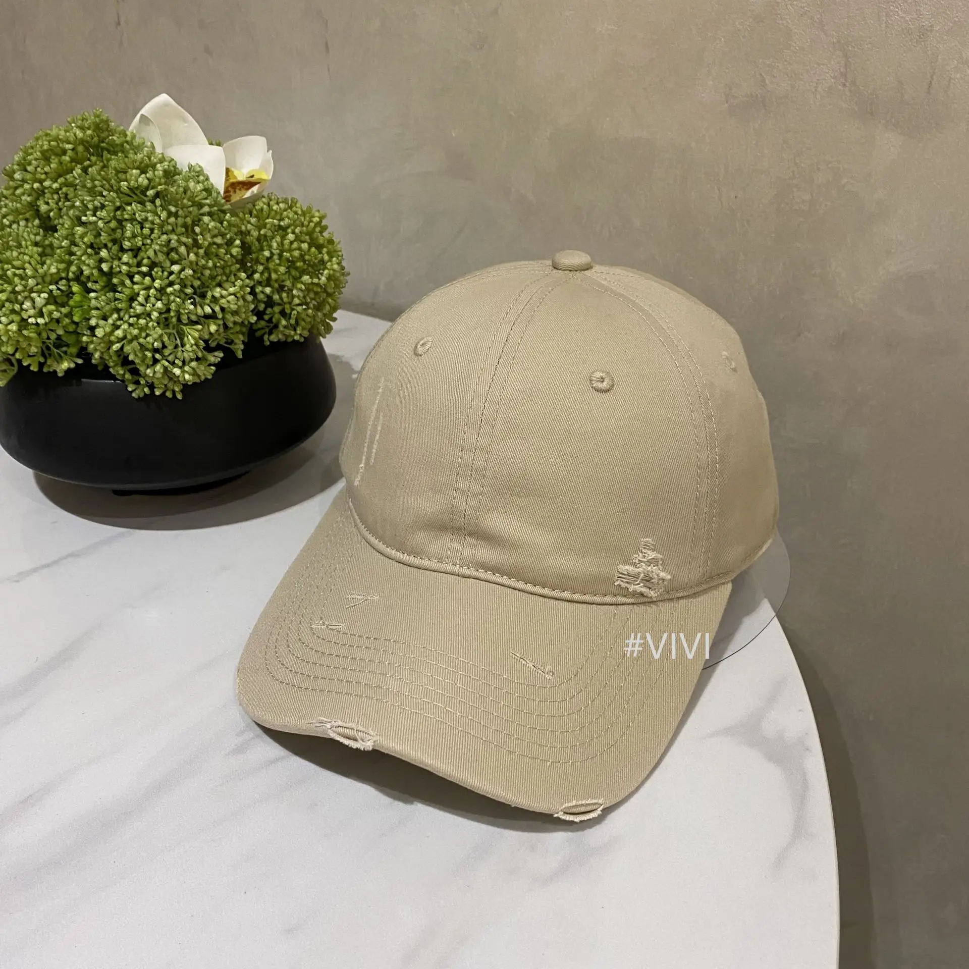 VIVI Beige Baseball Cap for Women Men Outdoor Sunscreen - Image 3