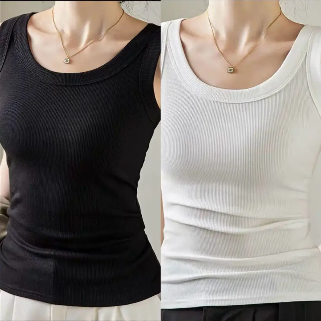 Modal Threaded Strap Outer Wearing Vest Women's Summer 2025 New Round Neck Slim-Fit Slimming Inner Thin Top — feature 1
