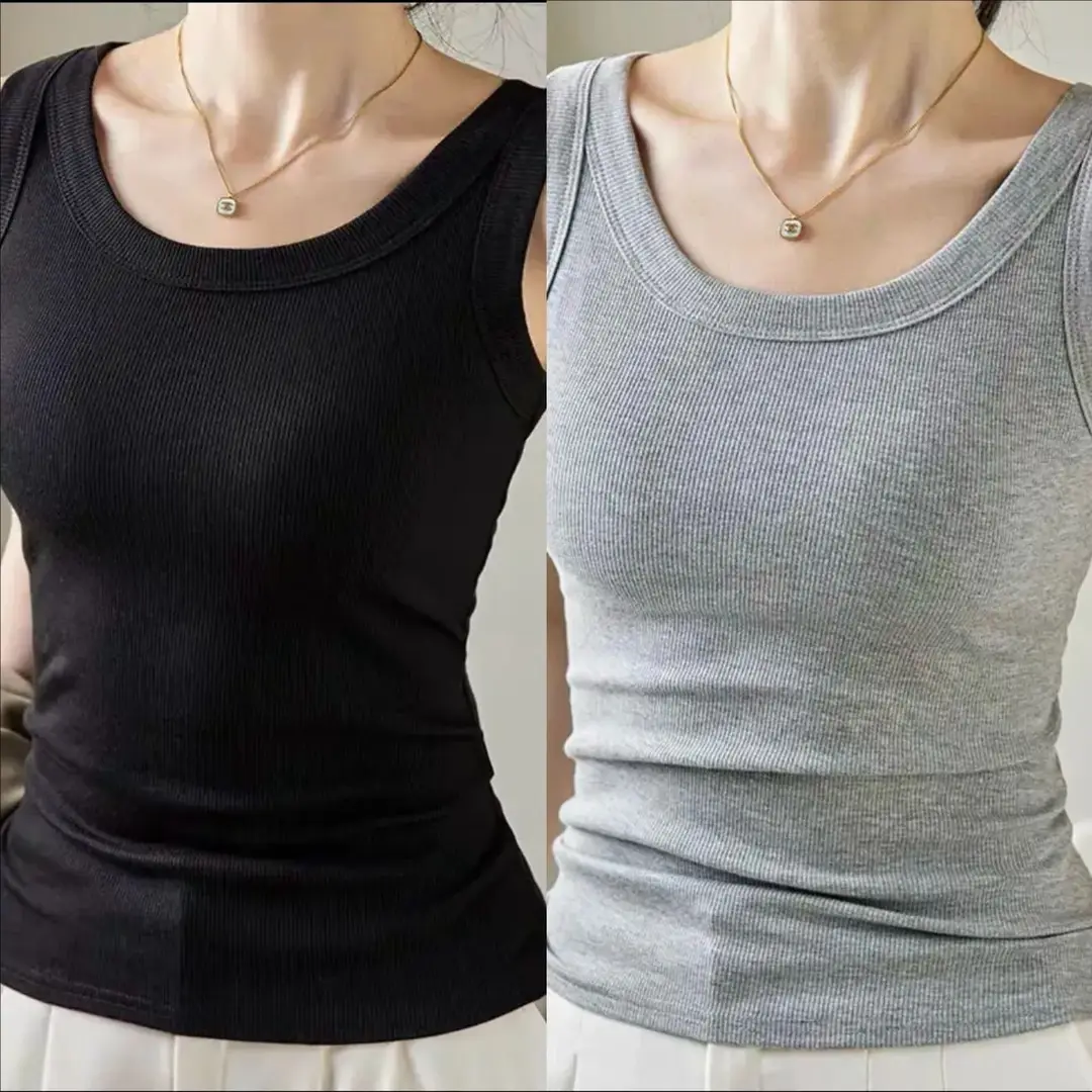 Modal Threaded Strap Outer Wearing Vest Women's Summer 2025 New Round Neck Slim-Fit Slimming Inner Thin Top — feature 2
