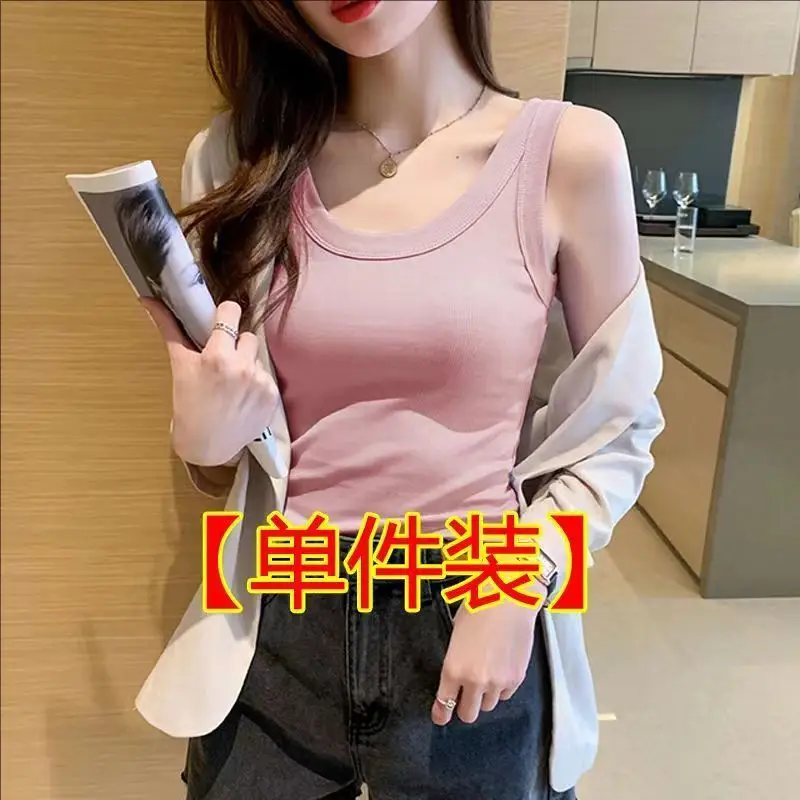 Modal Threaded Strap Outer Wearing Vest Women's Summer 2025 New Round Neck Slim-Fit Slimming Inner Thin Top — feature 8