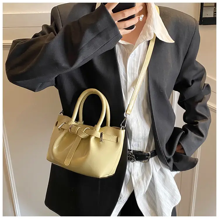Women Pleated Bucket Bag Cream 2025 Summer — feature 14