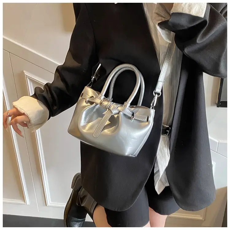 Women Pleated Bucket Bag Cream 2025 Summer — feature 18
