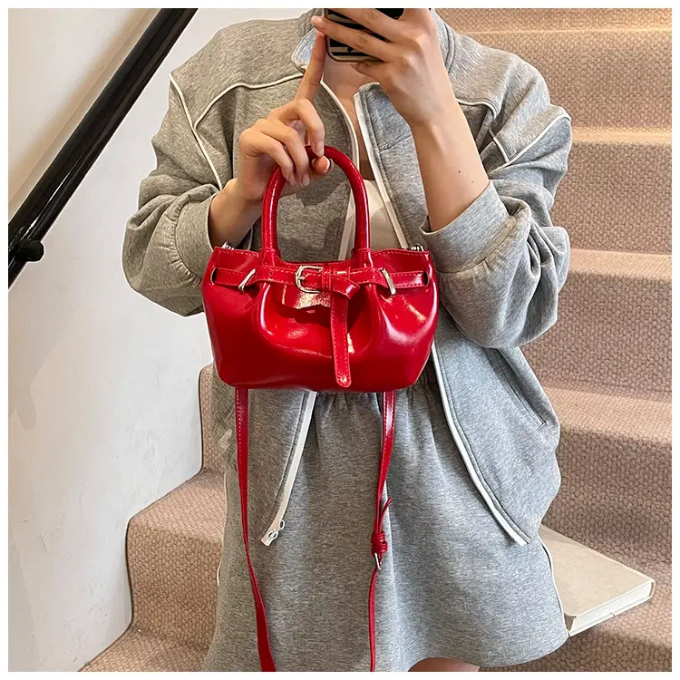 Women Pleated Bucket Bag Cream 2025 Summer — feature 19