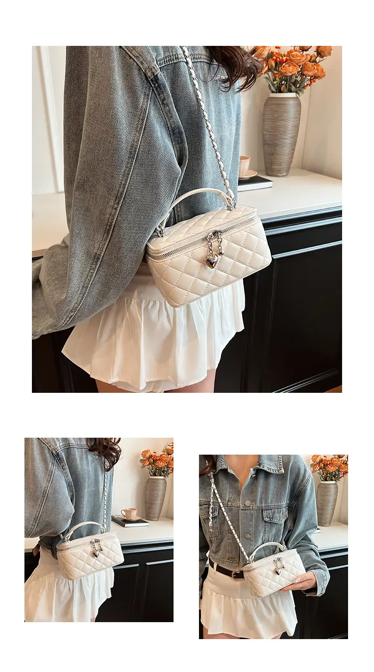 White Quilted Chain Bag for Women Spring 2026 — feature 11