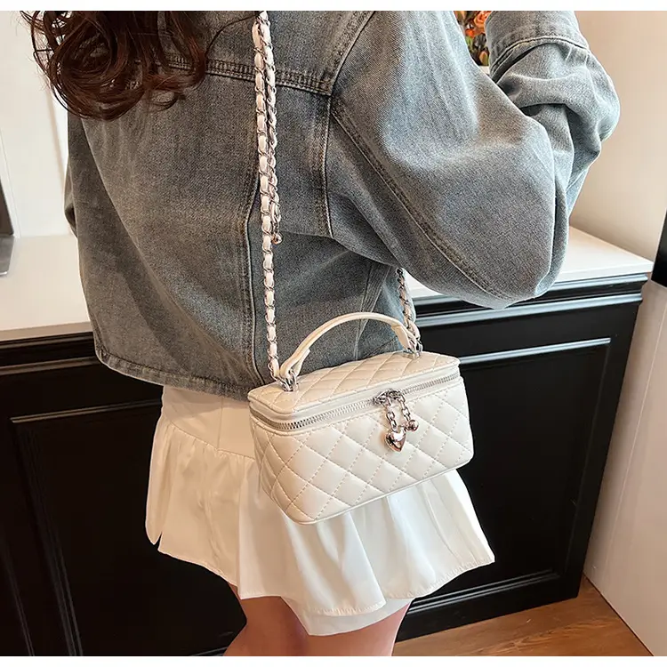 White Quilted Chain Bag for Women Spring 2026 — feature 19