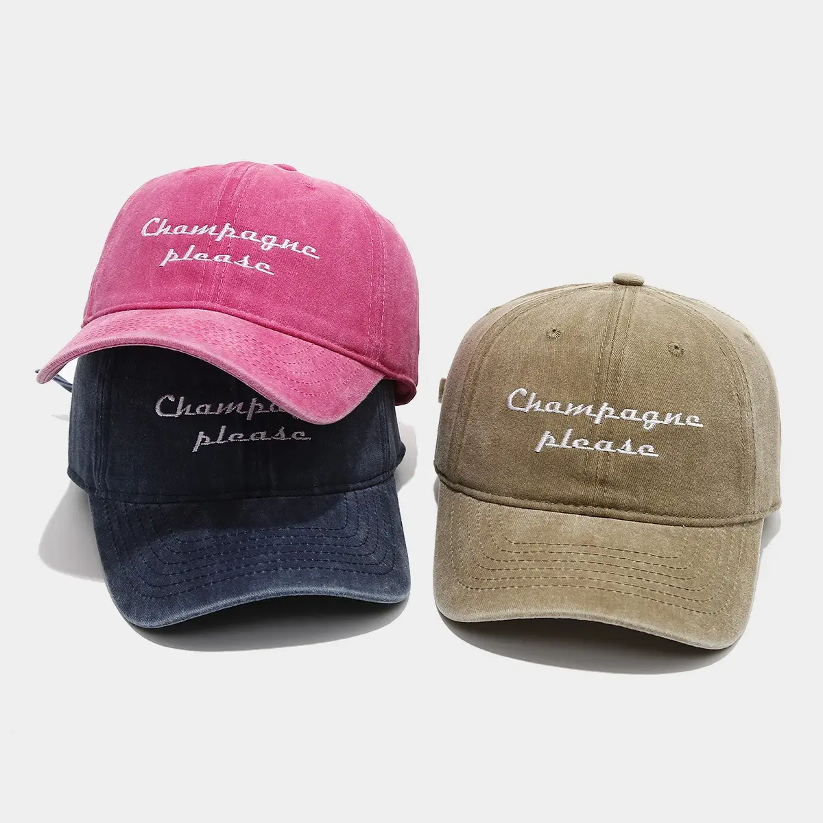 Champagne Please Embroidered Duckbill Cap - Image 7