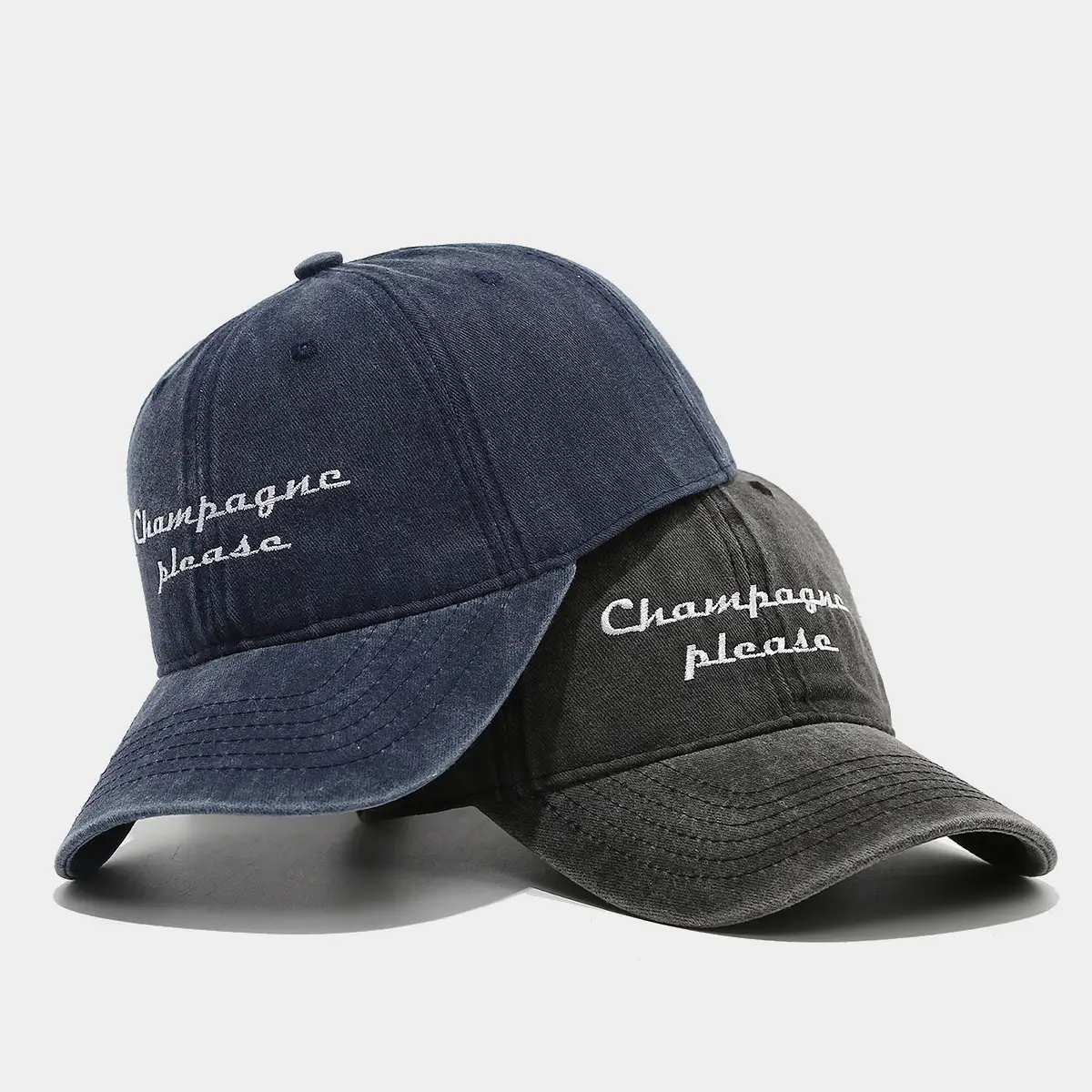 Champagne Please Embroidered Duckbill Cap - Image 8