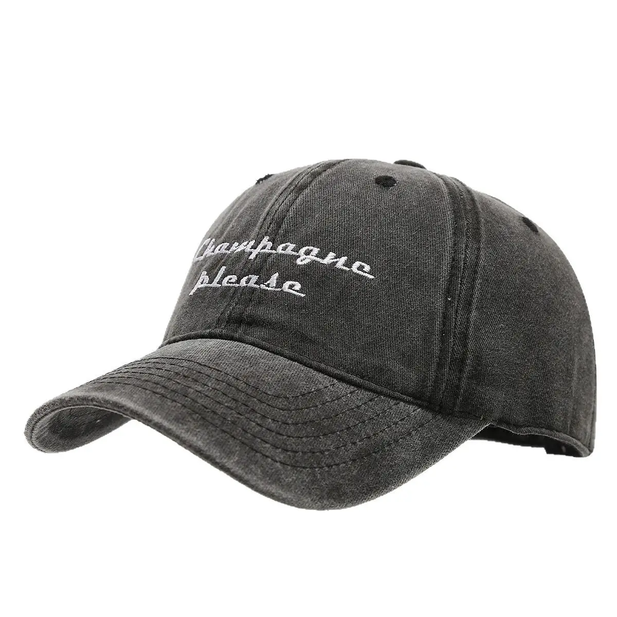 Champagne Please Embroidered Duckbill Cap - Image 9