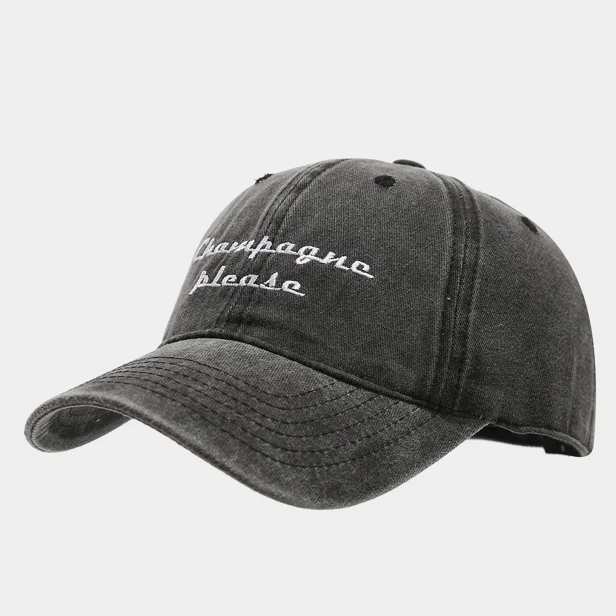Champagne Please Embroidered Duckbill Cap — feature 9