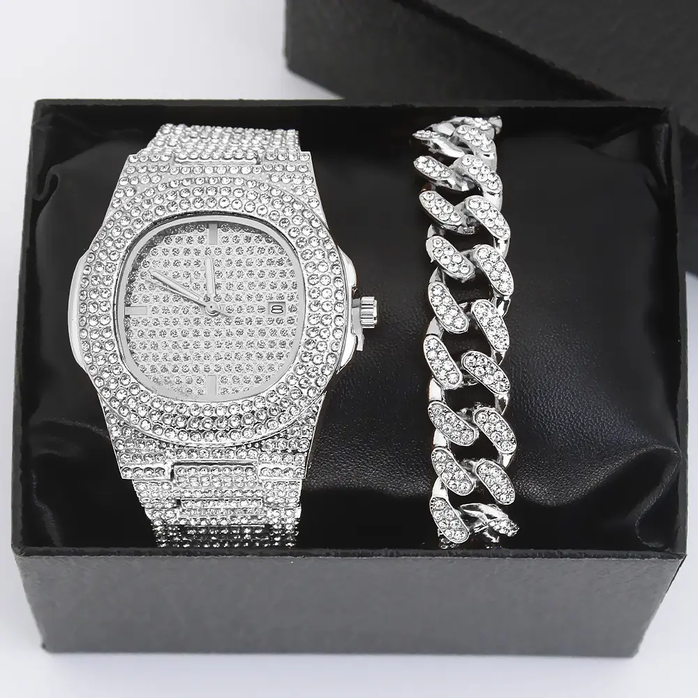 Diamond Wristwatch Set for Women Rose Gold Bracelet - Image 2