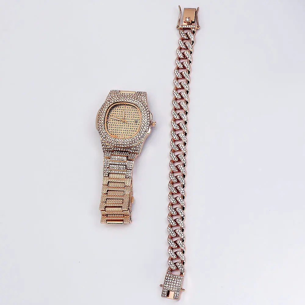 Diamond Wristwatch Set for Women Rose Gold Bracelet - Image 8
