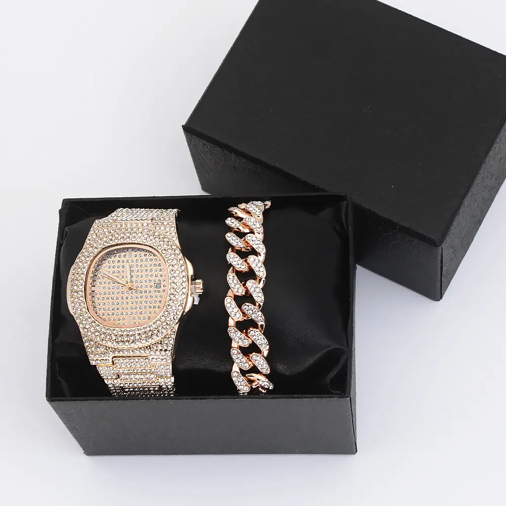 Diamond Wristwatch Set for Women Rose Gold Bracelet — feature 9