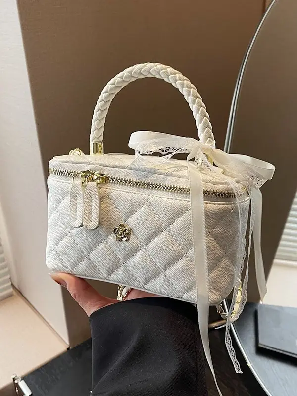 Pink Quilted Handheld Bag for Women 2026 - Image 6
