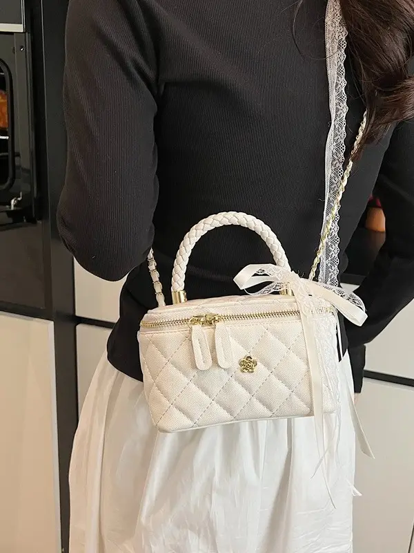 Pink Quilted Handheld Bag for Women 2026 - Image 7
