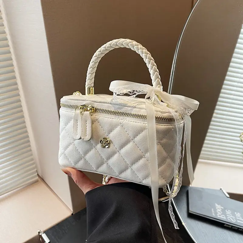Pink Quilted Handheld Bag for Women 2026 - Image 3