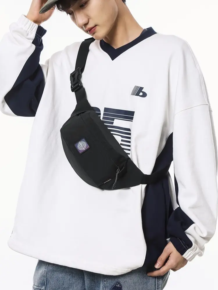Stylish Crossbody Bag for Men White Blue Casual Travel Bag - Image 9