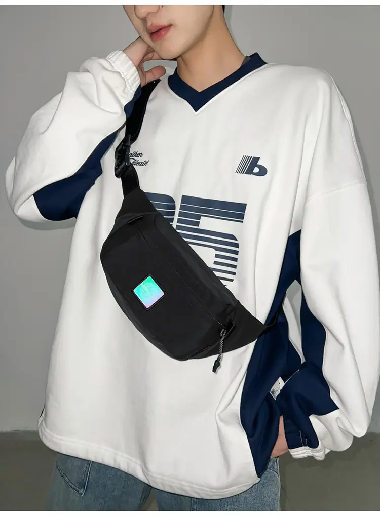 Stylish Crossbody Bag for Men White Blue Casual Travel Bag — feature 13